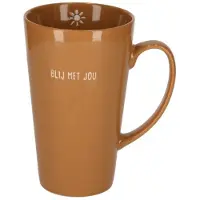 Jens Living - Shiny Mok XL - Karamel - BLIJ MET JOU - Keramiek - 550 ml