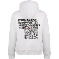 Dsquared2 Headquarters Design Cool Fit Witte Hoodie