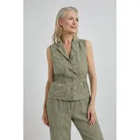 Josephine & Co Jaap Gilet Light Olive Maat: 38 | Gilets Outlet | Dames | Groen