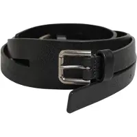 Dolce&Gabbana Zwarte Dubbele Band Leren Gouden Gesp Riem