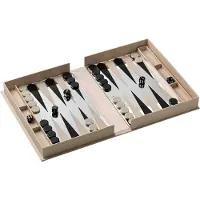 Printworks Classic - Art Of Backgammon Mirror - Beige/Zilver