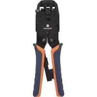 Toolcraft TO-4988586 Krimptang Modulaire stekkers (western) Incl. kabelsnijder, Incl. stripgereedschap RJ10, RJ11, RJ12, RJ45