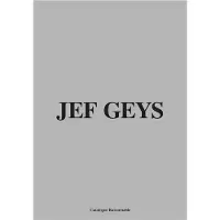 Borgerhoff & Lamberigts Jef Geys. Catalogue Raisonnable