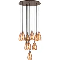 Stars of Light Design Videlamp Siracusa 10 Lichts Bruin Met Koperglas