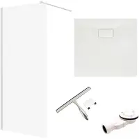 Badland Ketil Vidar doucheset met glaswisser 80 x 80 cm chroom/wit - walk-in douchewand met douchebak