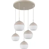 Globo 5 Lichts Hanglamp Ragusa Rond Zand Bruin