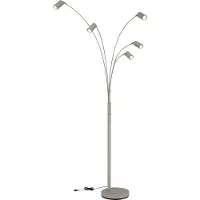 Globo 5-lichts vloerlamp Robby zand bruin