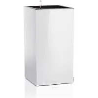 Lechuza CANTO Premium 40 high - Plantenbak - met uitneembare binnenbak - met bewateringssysteem - ALL-IN-ONE set met LECHUZA-PON - wit hoogglans