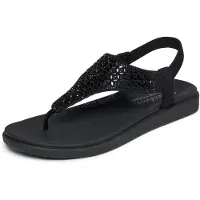 SKECHERS Teenslipper 'Meditation Luxe' zwart