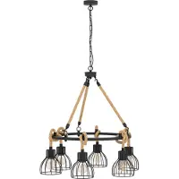 Eglo Hanglamp Rampside, dimbaar, zwart, Woon-/ Eetkamer, metaal, Landelijk, hanglamp