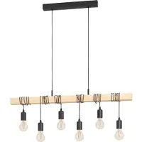 Eglo Hanglamp Townshend Hout Zwart 6xe27