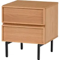 Woood Tours Ladekast/ Nachtkastje 2 Lades Melamine/ MDF - Naturel