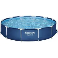 Iso Trade Tubular Pool 366x76 Cm Blauw 366 x 76 cm