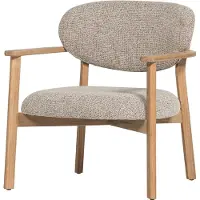 Woood Udar Fauteuil Met Houten Frame - Polyester - Naturel
