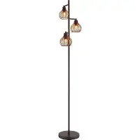 Globo 3-lichts vloerlamp Mateo roest bruin