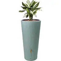 4Rain VASO DECOR 2in1 beplantbare regenton 220 Liter agave incl. plantenschaal