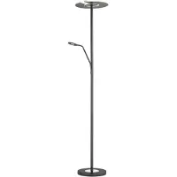 FISCHER&HONSEL GMBH LED-uplighter vloerlamp Dent, dimbaar, zwart, Woon-/ Eetkamer, metaal, Modern, LED vloerlamp