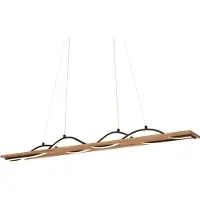 Briloner Hanglamp Vinka, hout licht, Woon-/ Eetkamer, Hout, Modern