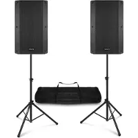 VONYX Dj speakers - speaker set 15 inch met statieven - Actieve speaker - Bluetooth - 1000W