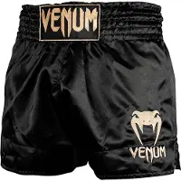 Venum Classic Muay Thai Kickboks Broekjes Zwart Goud - XL