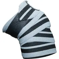 Gorilla wear Knee Wraps - Grijs/Zwart - 200 cm