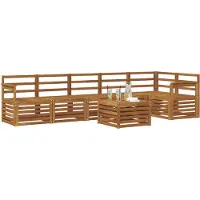 vidaXL Buiten bank set 7 st Naturel Polyester