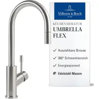 Villeroy & Boch Umbrella - Keukenkraan met uittrekbare sproeikop, rvs 925400LC