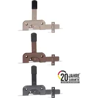 Alberts 821203 DURAVIS tuinpoortval, speciaal voor smalle houten frames, parelbeige duplex gecoat RAL 1035, plaat 120 x 50 mm, set van 5