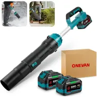 ONEVAN Accu Bladblazer - 300 m/s - Borstelloze Bladblazer - met 2x 4.5Ah accu's - 5 snelheden - Handblazer - voor Tuinonderhoud, Oprit, Bladeren, Stof