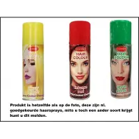 Avento 3x Haarverf/haarspray geel/rood/groen 125 ml - Word bezorgd in doos ivm beschadiging - Festival thema feest carnaval haar kleurspray party