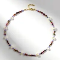 Cavill - 925 Sterling Zilver Verguld - Zilveren Halsketting met 10 Witte Zoetwaterparels, Toermalijn 29,37 ct & Tanzaniet 9 ct