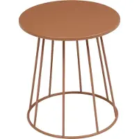 Atmosphera Salontafel en bijzettafel rond Ø 38 cm metaal terracotta marron – compact formaat