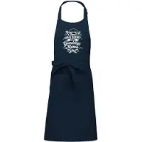 Kariban mijncadeautje - luxe schort - hier kookt een geweldige mama - blauw - opdruk wit