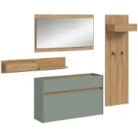 Furnilux 4-delige garderobecombinatie in salie en artisan oak stijlvolle