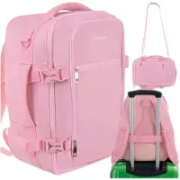 Trizand Roze 2-in-1 handbagage rugzak 40 x 25 x 20 cm met 7 vakken en anti-diefstalvak