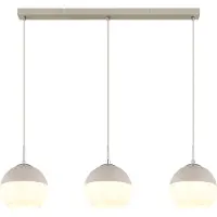 Globo Hanglamp Ragusa, dimbaar, wit / opaal, Woon-/ Eetkamer, metaal, hanglamp