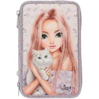 Depesche - TOPModel 3-vaks etui - BLOOMING KITTY