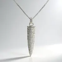 Cavill - Zilveren Halsketting - 925 Sterling Zilver - 325 Cambodja Zirkonen Briljant 1,865 ct - Druppelvormige Pavé Hanger 37x8 mm - Luxe Sieraad