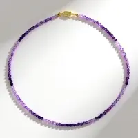 Cavill - Zilveren halsketting 925 Sterling Zilver met 36,571 ct Uruguay Amethist - Lavendel Paars - Elegante magnetische sluiting - 45 cm