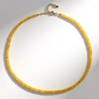 Cavill - Zilveren Halsketting Verguld Sterling Zilver - Braziliaanse Facetgeslepen Heliodoren 68,57 ct - Verstelbare Elegante Ketting Dames