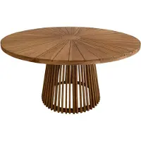 Axi Hani Ronde Tuintafel van Teak Hout Ø 150 cm | Eettafel Rond & Weerbestendig voor Tuin / Terras / Buiten van Teakhout | Dining Tafel voor 6 personen | 150 x 75 cm