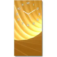 Tulup Wandklok - Wervelabstractie Wandklok Glas Met Motief - 30x60 cm - Geel Decoratieve Glazen Klok - Witte handen - Rechthoekige Klok - Gekleurde Glazen Klok - Glazen Klok Met Print