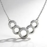 Cavill - Zilveren Halsketting 925 Sterling Zilver - 64 Cambodjaanse Zirkonen Pavé 0,456 ct - Elegante Damesketting 46 cm - Tijdloos & Fonkelend