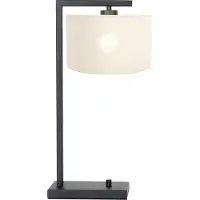 Steinhauer Strakke tafellampj Stanger zwart met off white