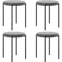HOMCOM -Esszimmerhocker-Polyester, Metall-41,5L x 41,5B x 46H cm-Dunkelgrau