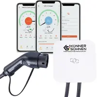 K&s Laadpaal - Wallbox - 3 Fase - 22kW - 32A - EV Charger - Type 2 - 5 Meter Kabel - App - RFID