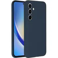 Accezz Liquid Silicone Backcover voor de Samsung Galaxy A35 - Donkerblauw