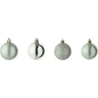 J-Line kerstbal - kunststof - muntgroen - doos van 40