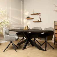 Starfurn - Eettafel Brandy - Zwart - 100x210x76 cm