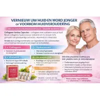 Ynsadiet 30 COLLAGEEN VERJONGINGSE CAPSULES, MET COLLAGEEN, HYALURONZUUR & Q10 VOOR EEN STRALENDE, JEUGDIGE HUIDJONGER WORDEN. COLLAGEEN ANTIOX GEMAAKT VAN PLANTENSOORTEN, VITAMINES EN MINERALEN